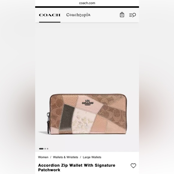 COACH Accordion Style Wallet with Signature Stitch Patchwork - Picture 7 of 8